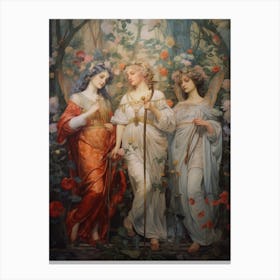 The Muses Mythology Rococo Painting 3 Canvas Print
