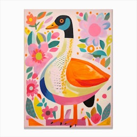 Pink Scandi Goose 5 Canvas Print