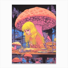 Mushroom Girl Surreal 4 Canvas Print