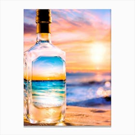 Bottle On The Beach Canvas Print