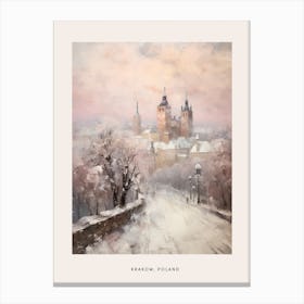 Dreamy Winter Painting Poster Krakow Poland 3 Canvas Print