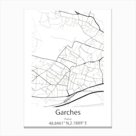 Garches,France Minimalist Map Canvas Print