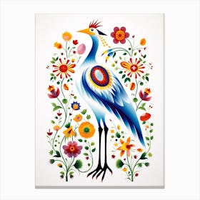 Scandinavian Bird Illustration Egret 3 Canvas Print
