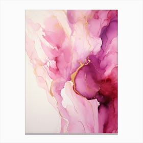 Pink, White, Gold Flow Asbtract Painting 2 Canvas Print