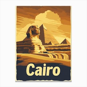 Aihrgdesign A Vintage Travel Poster Of Cairo Featuring The Ic B43640aa 261e 42d5 A48b 340001eeb190 1 Canvas Print