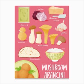 Mushroom Arancini Recipe Illustration Canvas Print