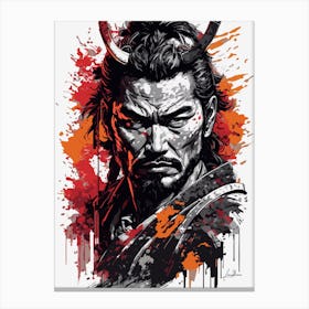 Legendary red samurai Canvas Print