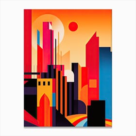 Gold Coast, Australia, Bold Outlines 1 Canvas Print