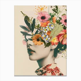 Vintage Flower Head Canvas Print