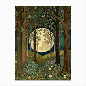 william morris Full Moon In The Forest 1 Canvas Print