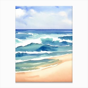 Cronulla Beach, Australia Watercolour Canvas Print
