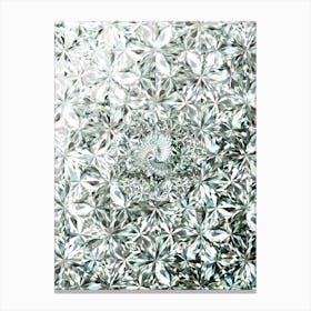 Jewel White Diamond Pattern Array with Center Motif n.0003 Canvas Print