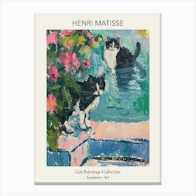 Henri Matisse Black Cats Pool Summer Painting Canvas Print