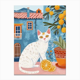 Egyptian Mau Cat Storybook Illustration 4 Canvas Print