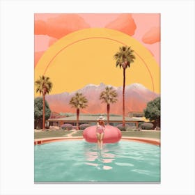Pink Palm Springs Kitsch 7 Canvas Print