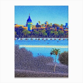 Clearwater, City Us  Pointillism Canvas Print