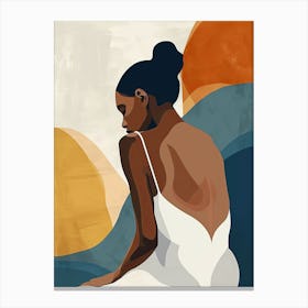 Woman In A White Dress, Boho Canvas Print