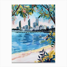 Travel Poster Happy Places Perth 3 Canvas Print