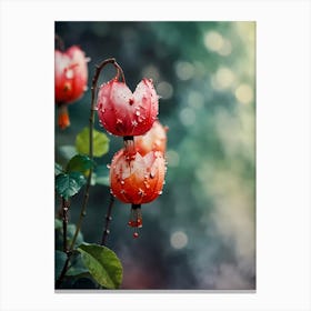 Raindrops On A Flower Canvas Print