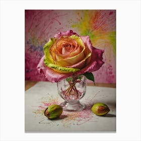 Rose In A Vase Canvas Print