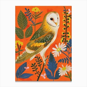 Spring Birds Barn Owl 2 Canvas Print