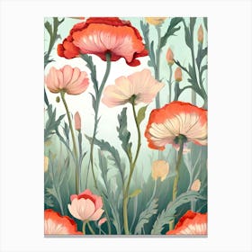 Poppies Seamless Pattern Canvas Print