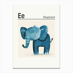 Animals Alphabet Elephant 1 Canvas Print