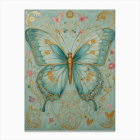 Pastel Blue Butterfly Canvas Print