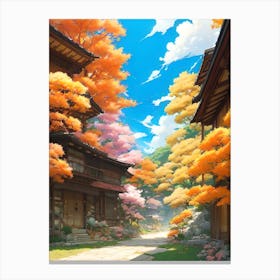 Autumn Trees In A House Canvas Print