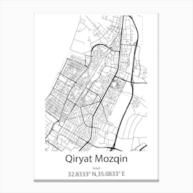 Qiryat Mozqin,Israel Minimalist Map Canvas Print