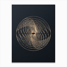 Abstract Geometric Gold Glyph on Dark Teal n.0274 Canvas Print