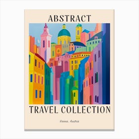 Abstract Travel Collection Poster Vienna Austria 7 Canvas Print