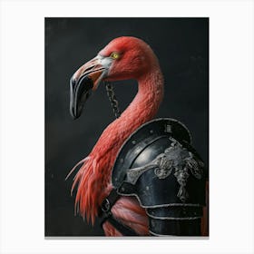 Flamingo In Armor 1 Canvas Print