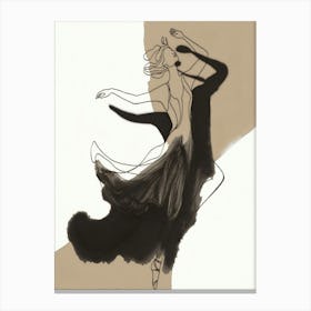 Dancer In Black And White Canvas Print