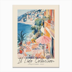 Cinque Terre   Italy Il Lido Collection Beach Club Poster 4 Canvas Print