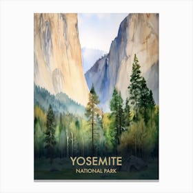 Yosemite National Park Vintage Travel Poster 7 Canvas Print
