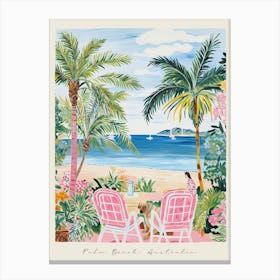 Poster Of Palm Beach, Australia, Matisse And Rousseau Style 2 Canvas Print