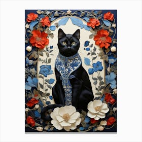 Cat In Blue Canvas Print