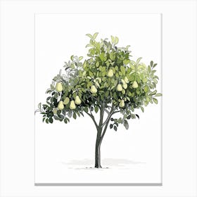 Pear Tree Pixel Illustration 3 Canvas Print