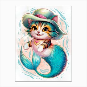 Mermaid Cat 9 Canvas Print