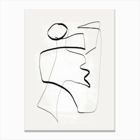 Abstract White Line Art Canvas Print