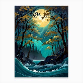 Night In The Forest 9 Canvas Print