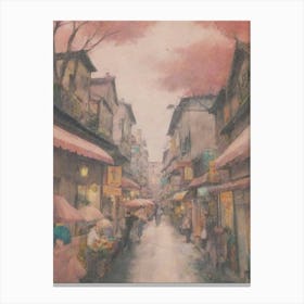 Cherry Blossom Street Canvas Print