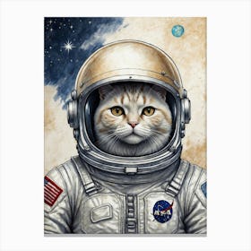 Astronaut Cat 2 Canvas Print