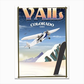 Vally Colorado Snowboarding travel poster Canvas Print