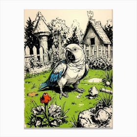 Parrot In The Garden Canvas Print