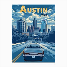 Austin Texas Travel Poster Canvas Print