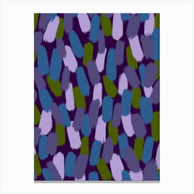Purple And Green Brush Strokes Canvas Print