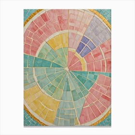 Pastel Mosaic Circular Canvas Print