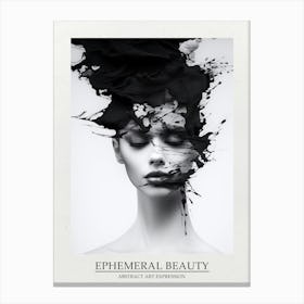 Ephemeral Beauty Abstract Black And White 6 Poster Canvas Print